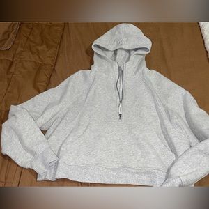 Scuba Oversized Half-Zip Hoodie in Medium grey